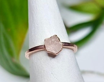 Raw rose quartz ring (larger)| raw crystal ring | rose quartz ring | raw gemstone ring | crystal jewellery | rose quartz stacking ring