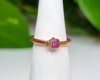 Raw ruby ring | raw crystal ring | ruby ring | July birthstone ring | crystal jewellery | ruby stacking ring | raw gemstone ring