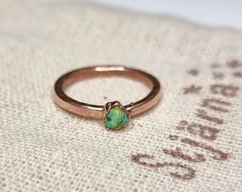 Electroformed Raw Turquoise Copper Ring | December Birthstone
