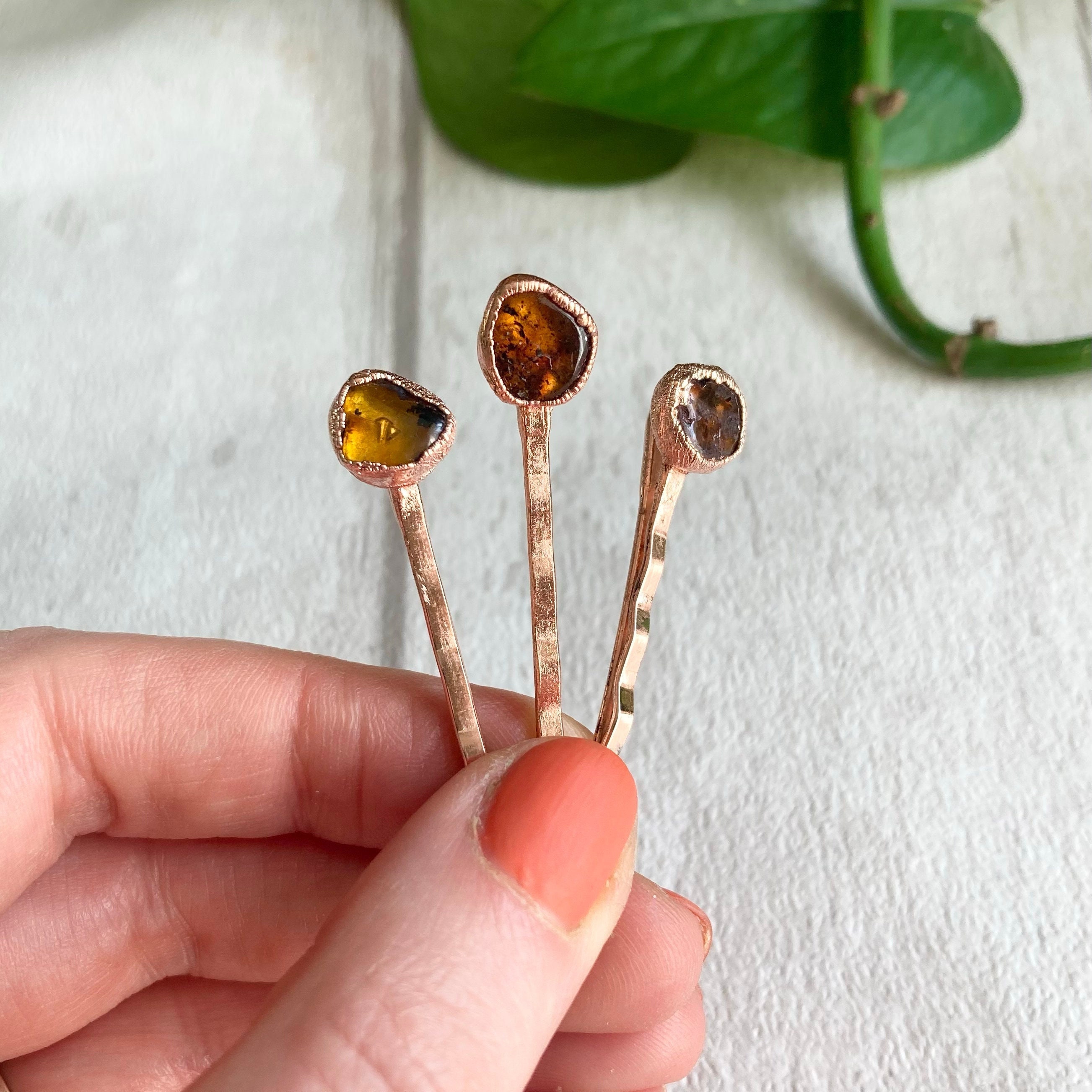 Hair Pin Amber - Etsy display picture 3