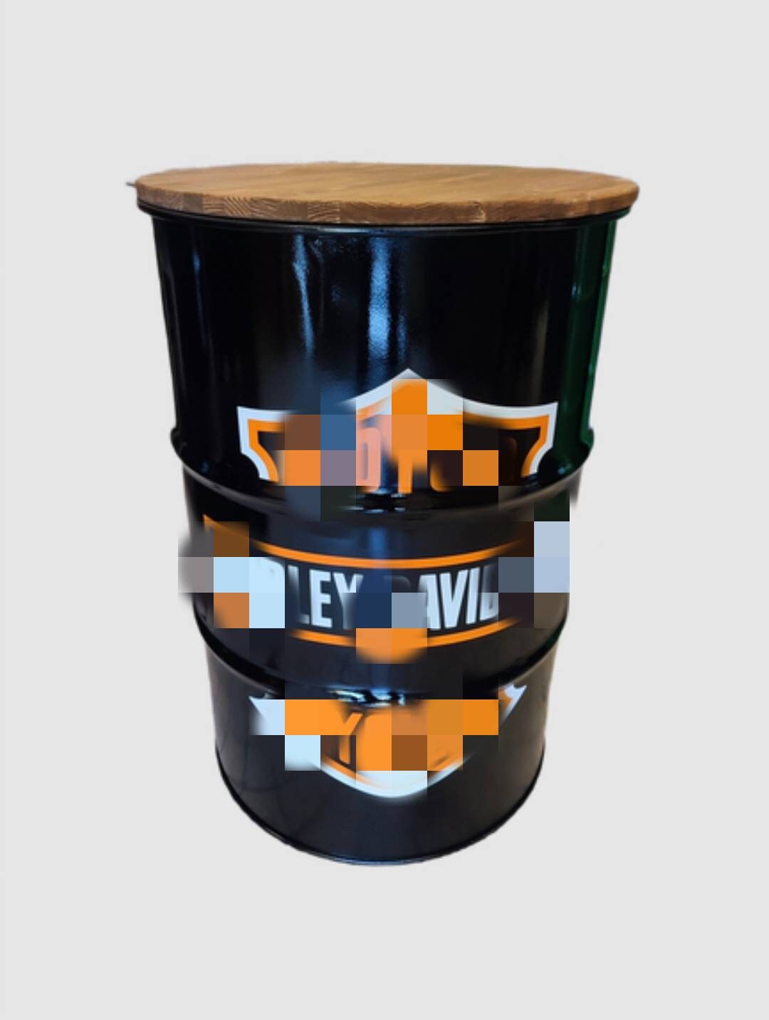 Barils Decoratif Personnalisable Bois et Métal 90cm