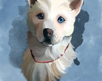 Custom Charcoal Pet Portrait from Photo