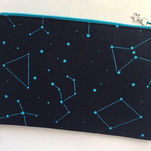 Constellation Zipper Pouch/ Cosmetic Purse 5”x8”