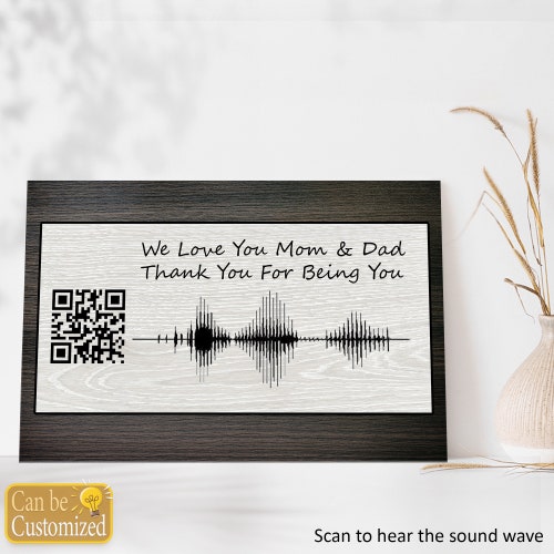 Custom Soundwave QR Code Voice Recording Reverse Canvas and | Etsy