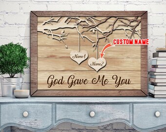thumbnail image 2 of God Gave Me You Ornament, Personalized Couple Christmas 2 of 13