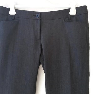 DOLCE AND GABBANA straight leg stripped cashmere wool folded grey suit pants