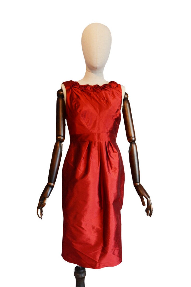 ADRIANNA PAPELL stunning late 90's early 2000 woman red gorgeous special occasion dress image 6