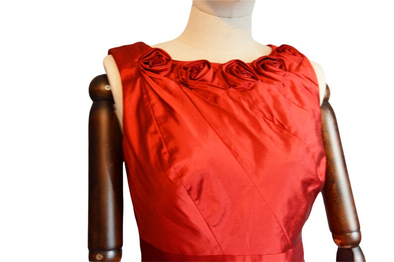 ADRIANNA PAPELL stunning late 90's early 2000 woman red gorgeous special occasion dress image 7