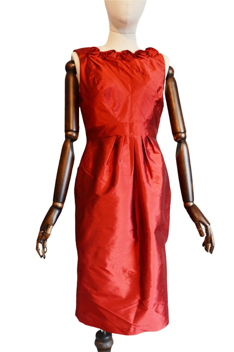 ADRIANNA PAPELL stunning late 90's early 2000 woman red gorgeous special occasion dress image 4