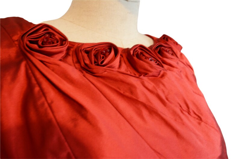 ADRIANNA PAPELL stunning late 90's early 2000 woman red gorgeous special occasion dress image 8