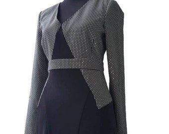 DIANE VON FUSTENBERG woman paneled grey black sheath dress- us 6, uk 10, eu 38. Woman designer dress.