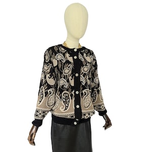 Vintage 50&#39;s Brettles woman wool button pattern cardigan