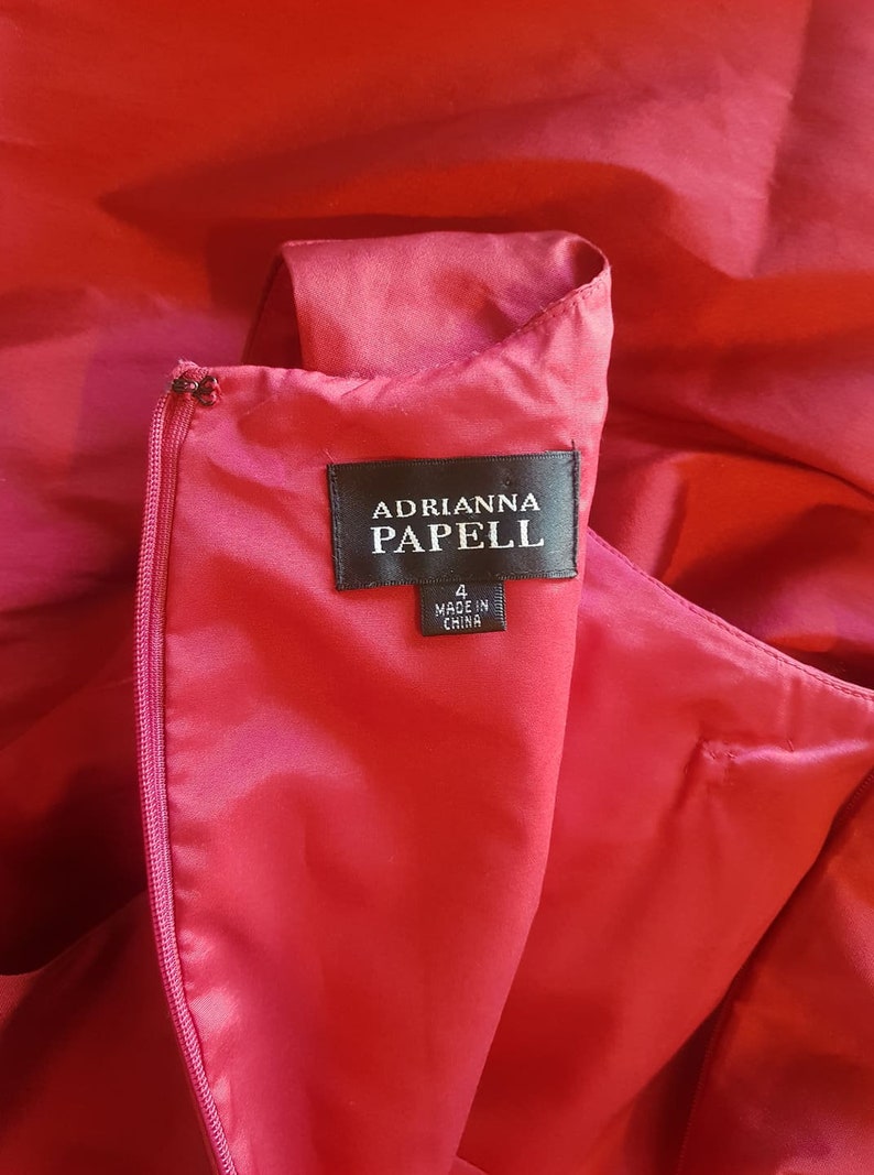 ADRIANNA PAPELL stunning late 90's early 2000 woman red gorgeous special occasion dress image 2
