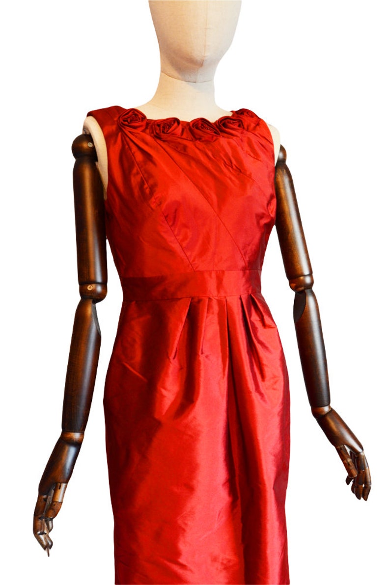 ADRIANNA PAPELL stunning late 90's early 2000 woman red gorgeous special occasion dress image 5
