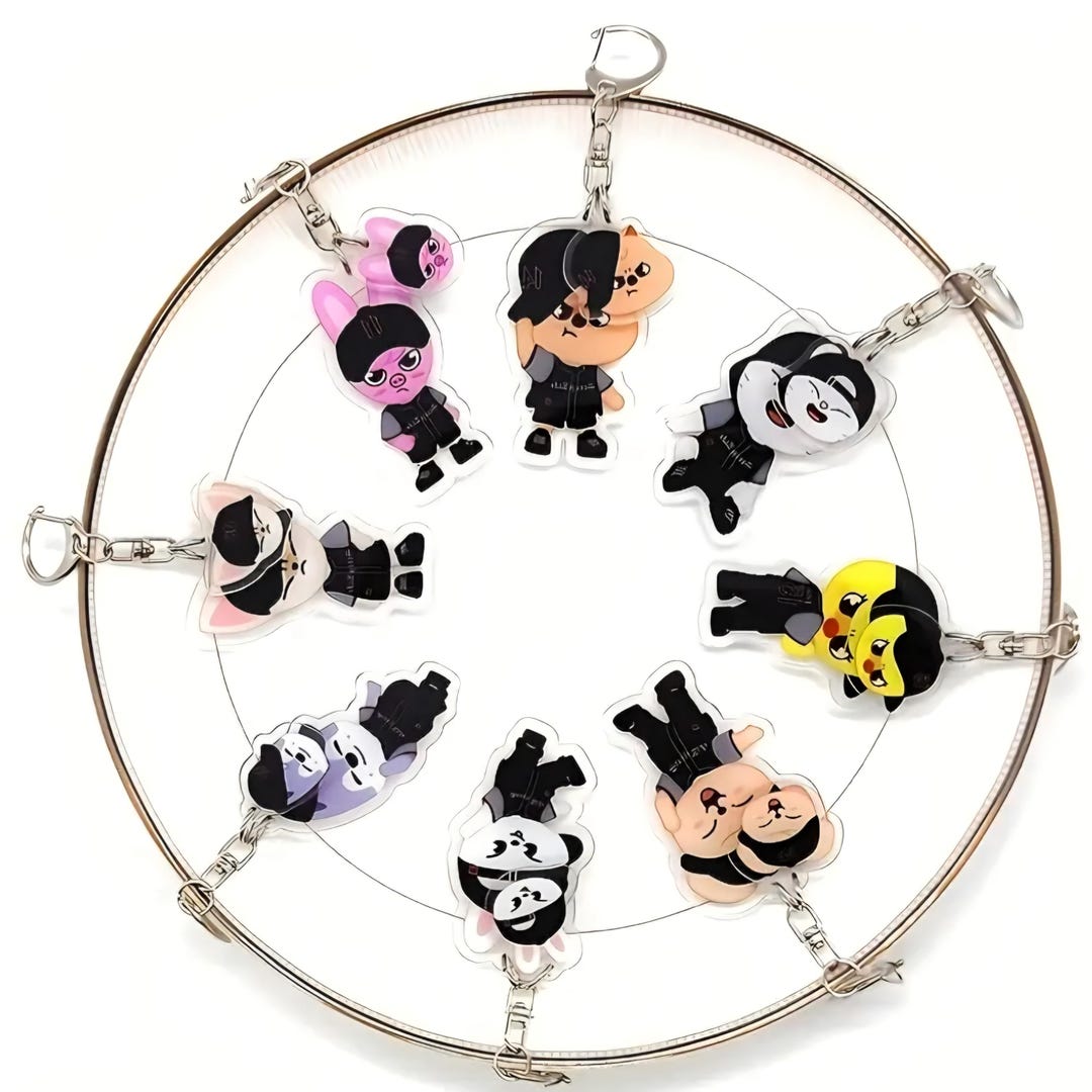 Idol Keychains Kpop Idol Keychain | Chibi Boy Band Acrylic Charm | Kawaii Animal Bag ...