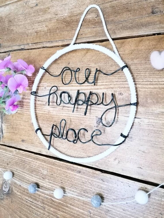 Our Happy Place Door Wreath Door Decor Wall Hanging Family Etsy