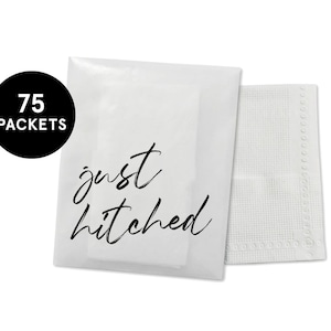 75 x Biodegradable Tissue Packets | Wedding Tissues | Wedding Guests | Just Hitched Tissue Packet