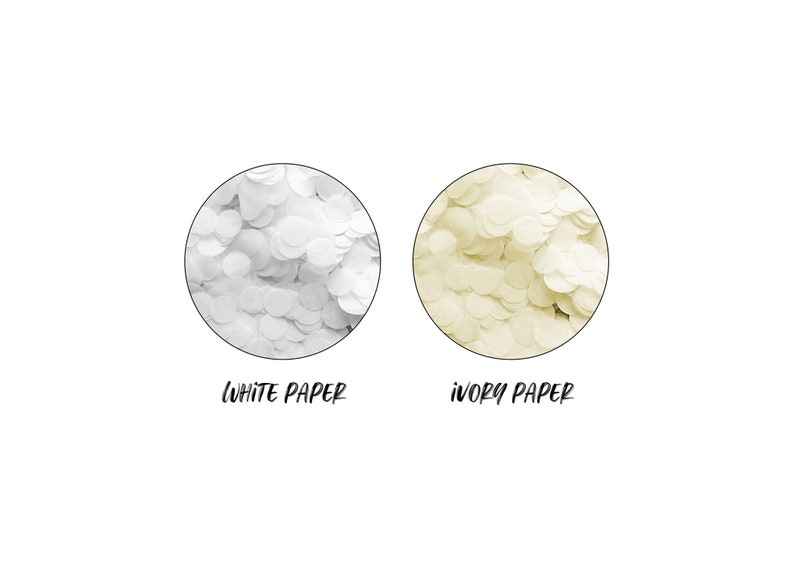May include: Close-up of two paper samples, one white and one ivory. Both samples are made of small, round, overlapping circles.