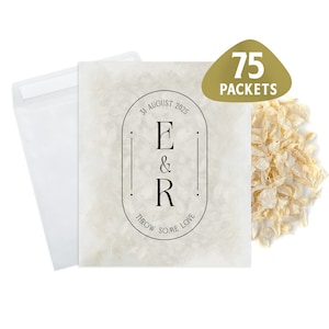 75 x Wedding Confetti Bags - 100% Biodegradable Glassine Bags - Personalised Packets - Wedding Confetti, Petal Confetti, Confetti Packets