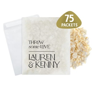 75 x Wedding Confetti Bags - 100% Biodegradable Glassine Bags - Personalised Packets - Wedding Confetti, Petal Confetti, Confetti Packets