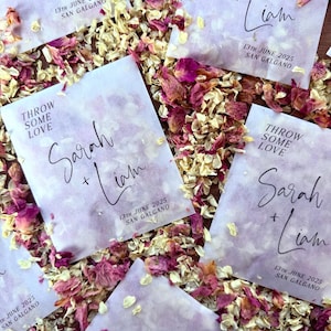 60 x Wedding Confetti Bags - 100% Biodegradable Glassine Bags - Personalised Packets - Wedding Confetti, Petal Confetti, Confetti Packets