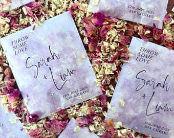 80 x Wedding Confetti Bags - 100% Biodegradable Glassine Bags - Personalised Packets - Wedding Confetti, Petal Confetti, Confetti Packets