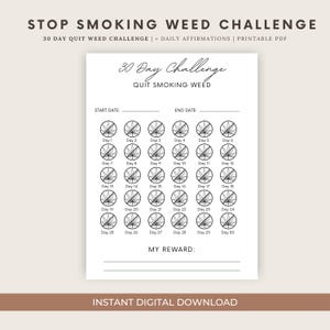 Quit smoking weed quit weed challenge tracker weed recovery motivation sober living support cannabis detox stop smoking weed sobriety gift