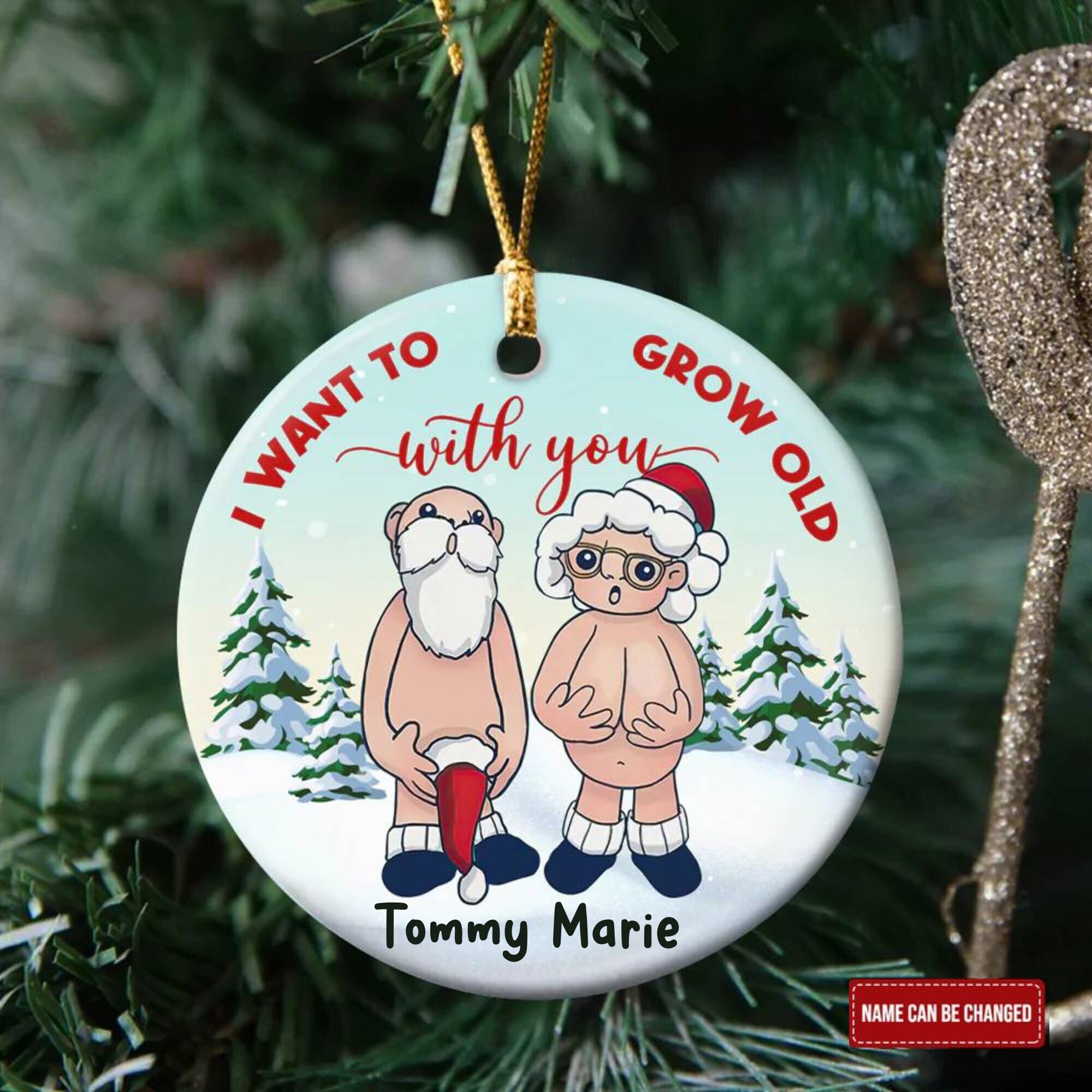 I want to grow old with you christmas ornament Clearance