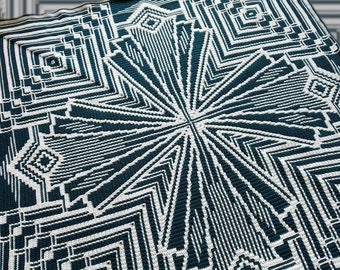 Art Deco, Poncho Throw Digital crochet pattern