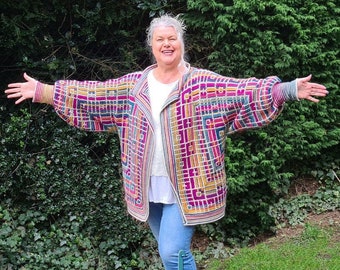 Hexagon Vest / Cardigan and Lap throw in English, German and Dutch