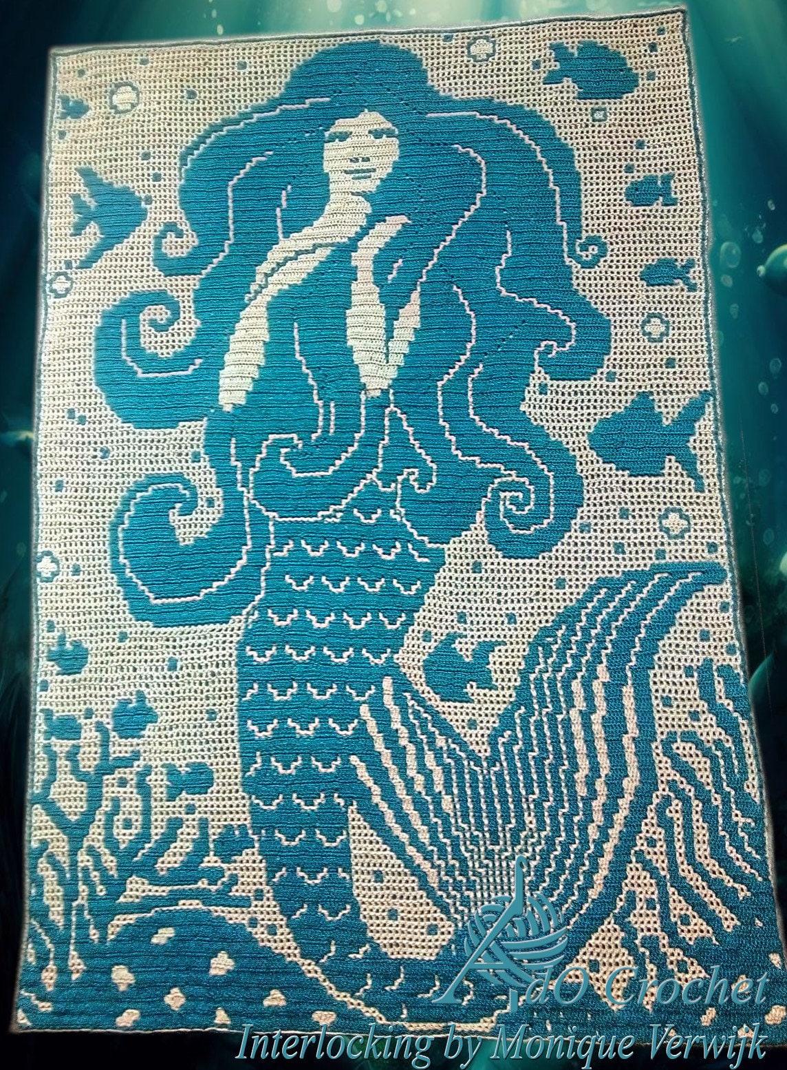 40 Filet Crochet Patterns to Try for Gifts, Decor, and Wearables 14 Mermaid digital pattern for overlay mosaic crochet