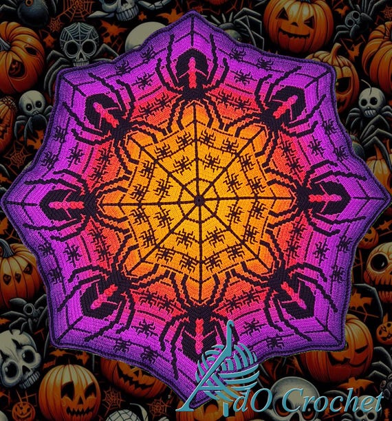 Spiders Octagon, Halloween for Overlay Mosaic and Interlocking