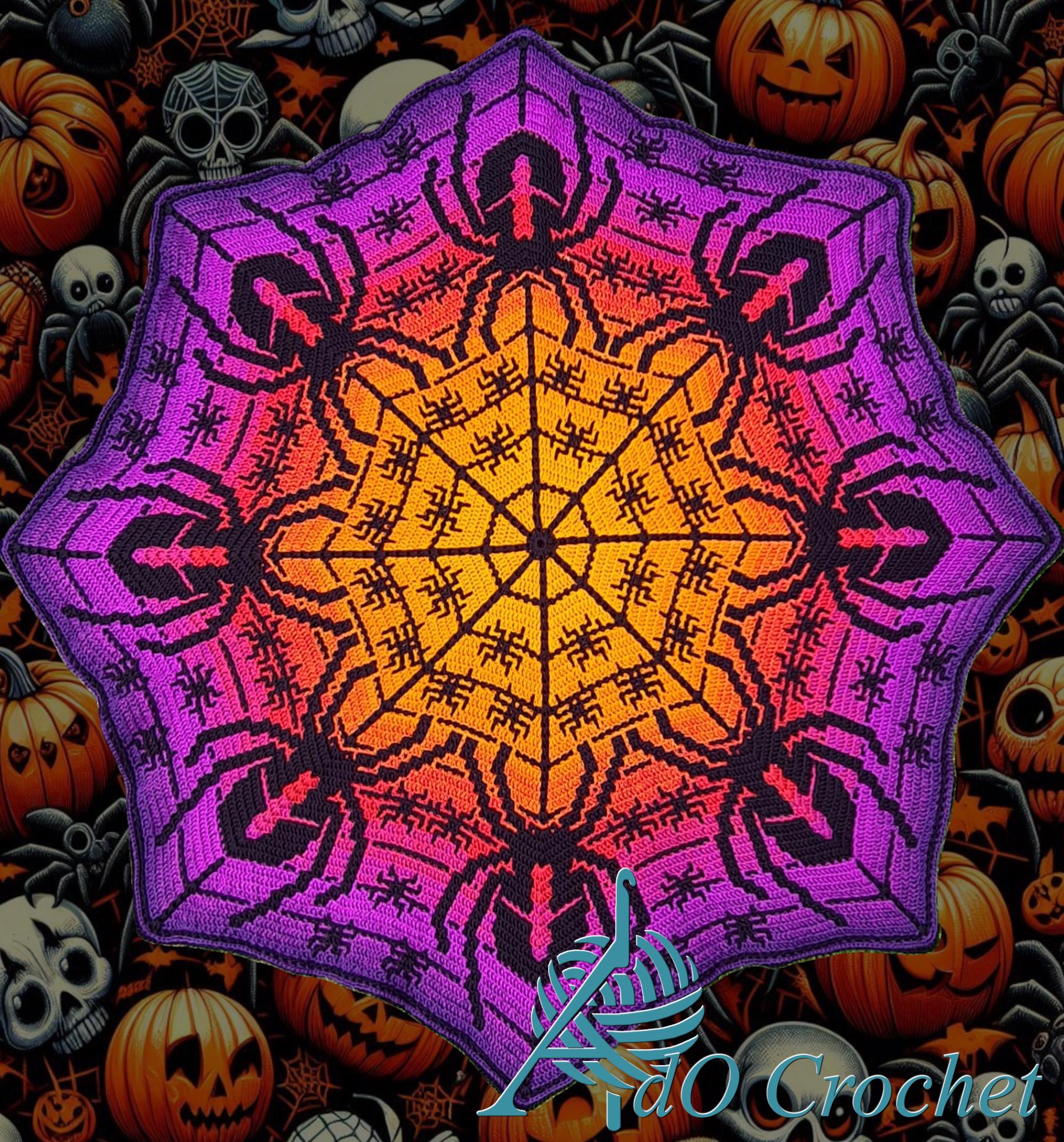 Spiders Octagon, Halloween for Overlay Mosaic and Interlocking