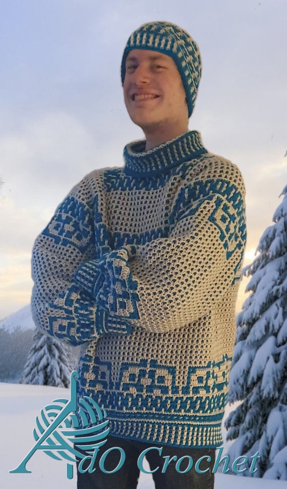 Nordic Gem, Sweater, Overlay Mosaic Crochet, Digital File Only, US