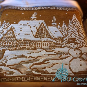 WinterWonderLand, crochet pattern for overlay mosaic and interlocking filet crochet DIGITAL PATTERN only in English using US terms