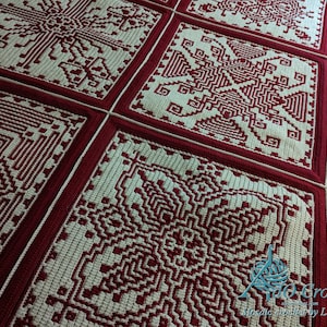 Kaleidoscope Flowers, afghan squares DIGITAL PATTERN ONLY