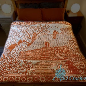 Summer Cottage, Digital pattern for interlocking and mosaic crochet in English