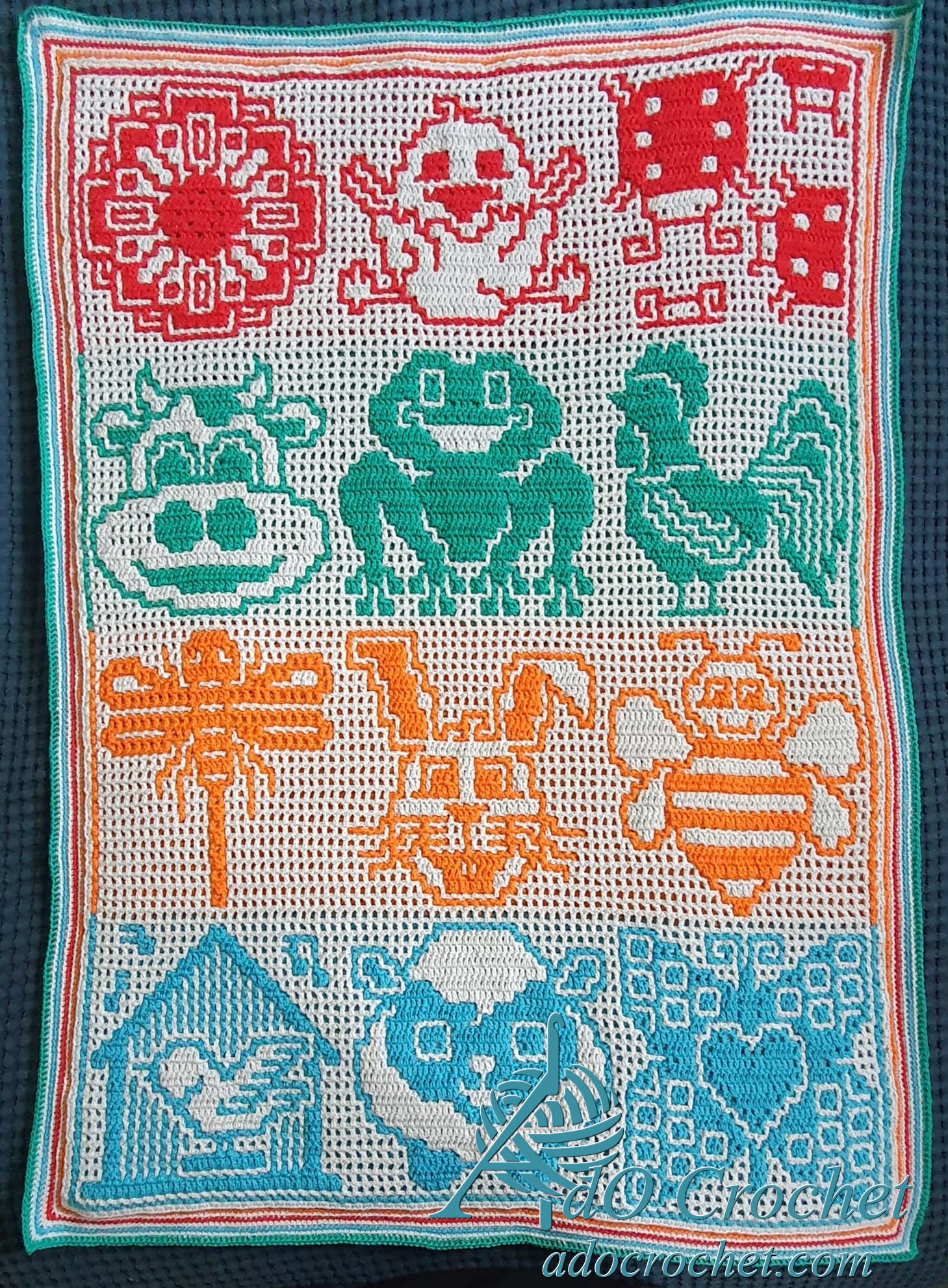 Springthings, 12 Afghan Blocks and 1 Baby Blanket DIGITAL PATTERN