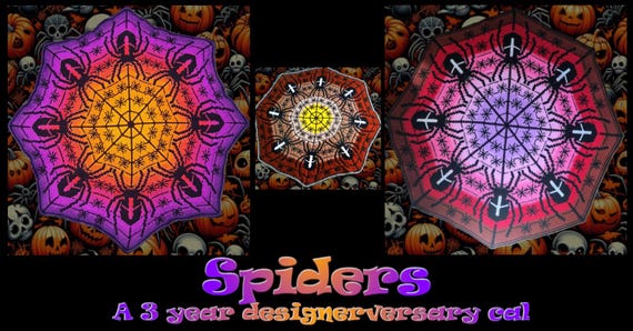 Spiders Octagon, Halloween for Overlay Mosaic and Interlocking