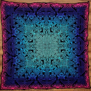 Inca, tablecloth, throw, overlay mosaic in the round DIGITAL PATTERN ONLY