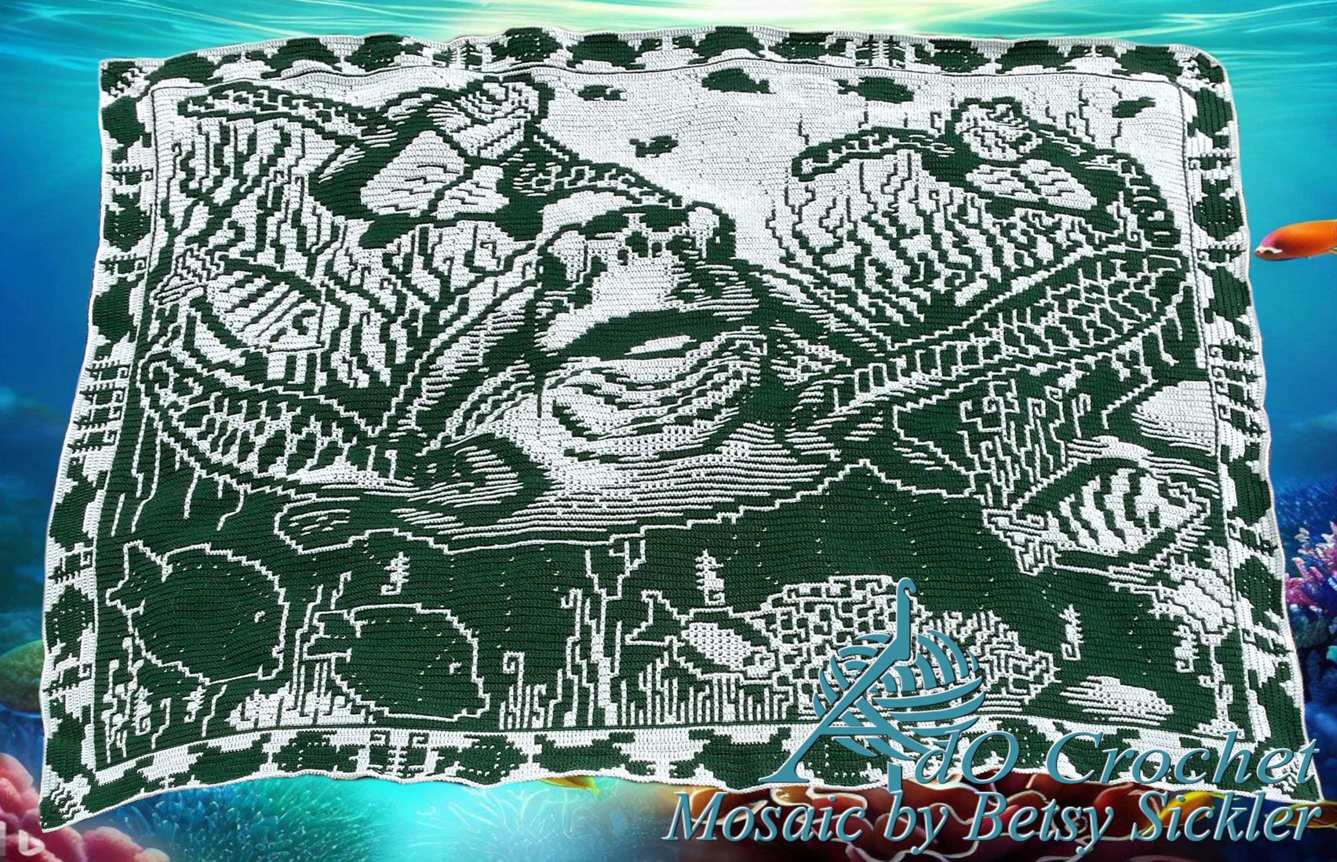Sea Turtles, Digital Crochet Pattern for Overlay Mosaic and