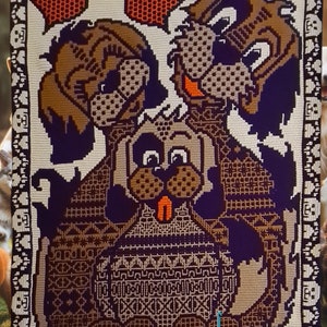 Zen Tangle Dogs and Puppy Digital Crochet Pattern in English