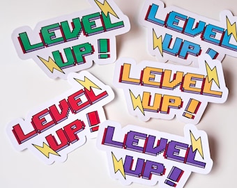 Level Up Sticker | Waterproof Sticker for Laptop, Water Bottle, Phone Case etc.