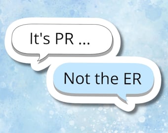 It's PR not the ER Decal | Waterproof Sticker for Laptop, Water Bottle, Phone Case etc.