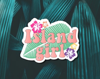 Island Girl Decal | Waterproof Sticker for Laptop, Water Bottle, Phone Case etc.