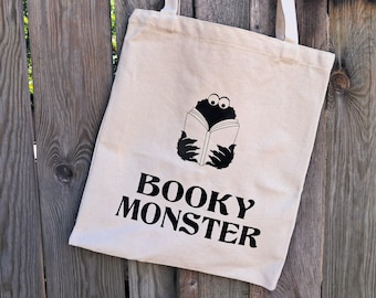 Booky Monster Tote | Book Bag, Shopping Bag