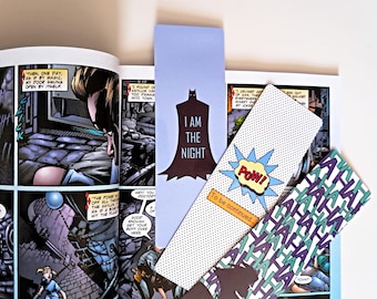 Comic Book Bookmarks  | Laminated & Waterproof | Gift for Comic Fans