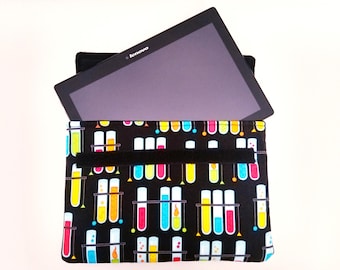 Science Fair Tablet/Book Sleeve | Tablet Pouch | Padded E-Reader Case | Side opening