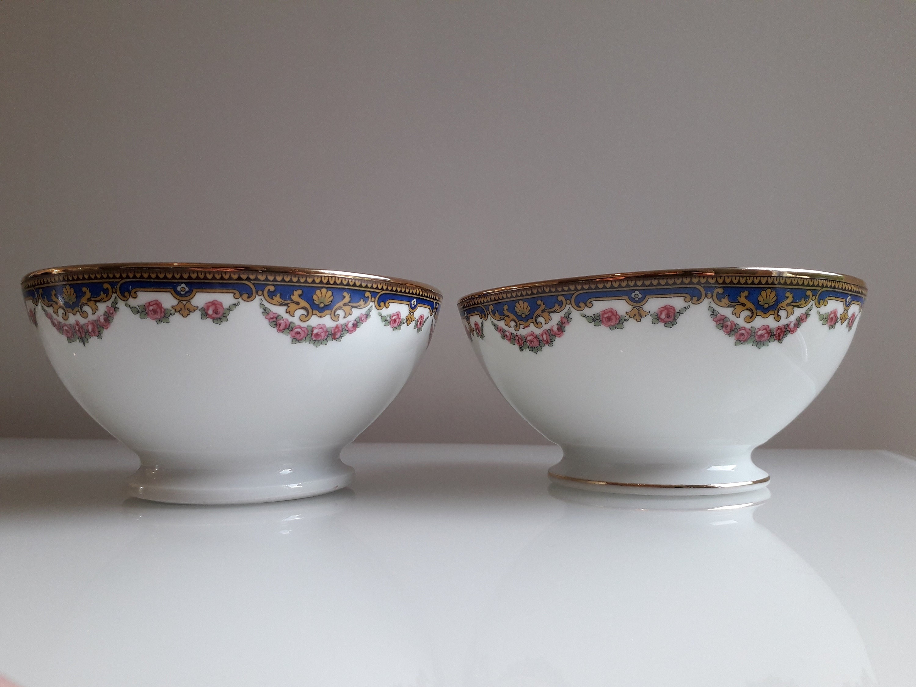 Lot de 2 Bol en Porcelaine Fine - Ancienne Manufacture Charonnat Vierzon