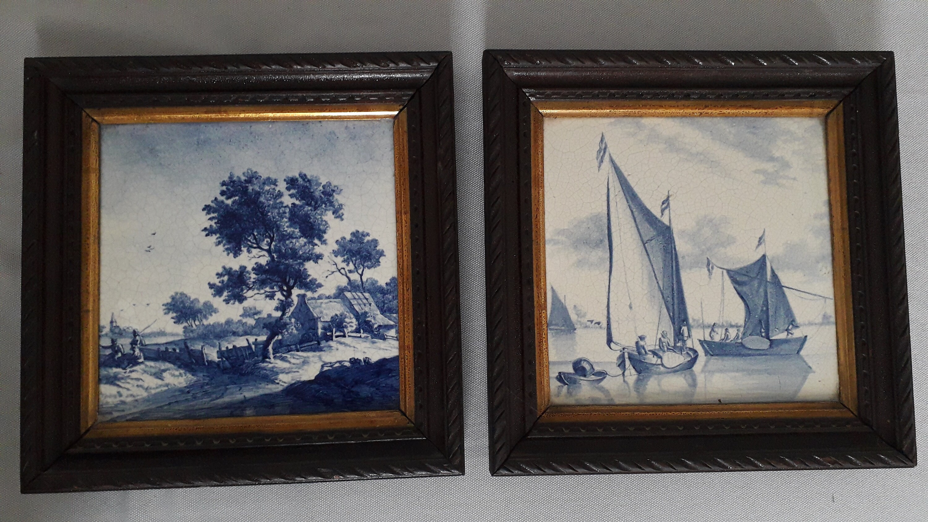 Lot de 2 Carreaux Faïence Delft | Hollande